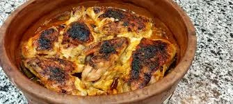 طاجن نصف فراخ + أرز و سلطة
